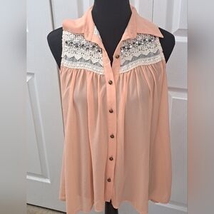 BKE Boutique  Women's Western Sleeveless Blouse   Size S
